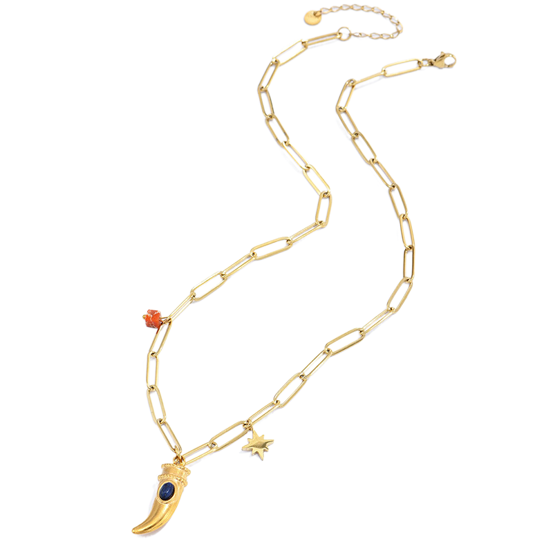 Vintage Simple Stainless Steel Hollow Gold Chain Necklace