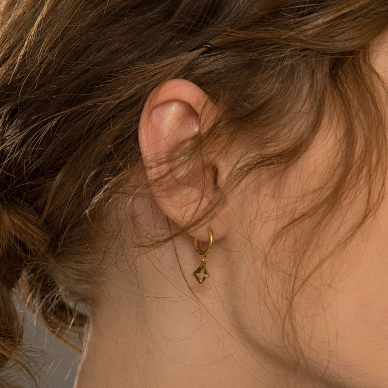 Fashion Steel Hollow Cross Earrings Wholesale