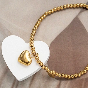 Titanium Beaded Jewelry Fashion Heart Pendant Bracelet