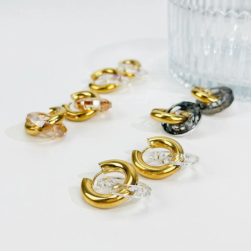 New Stained Glass Design Simple Personality Earrings