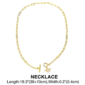 Ins Fashion OT Clasp Jewlry Set Creative Geometric Design Cubic Zirconia Bee Necklace Bracelet