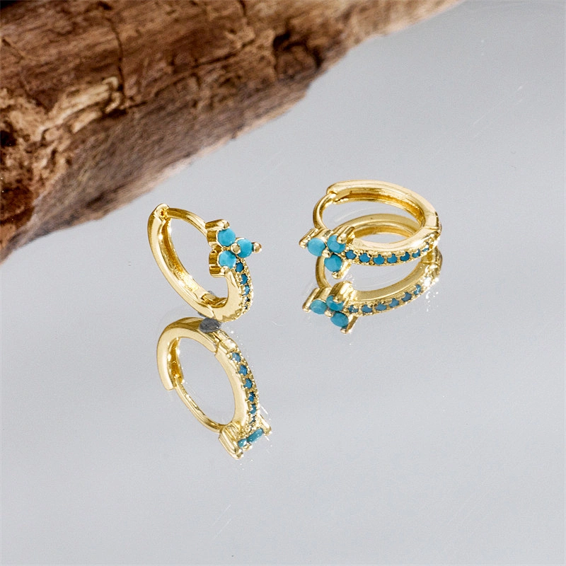 Blue Stone Earrings Women Simple Earrings