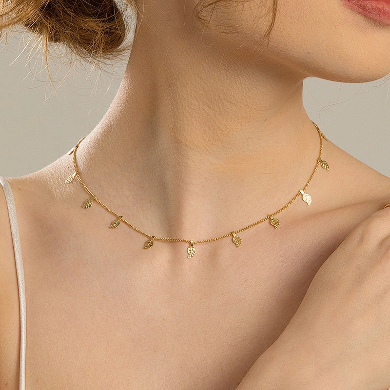 Leaf Pendant Necklace Women Stainless Steel Necklace Wholesale