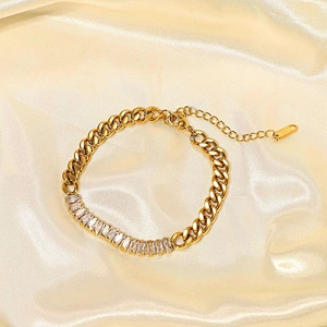 Bracelet Stainless Steel Zircon Inlaid Anklet Jewelry