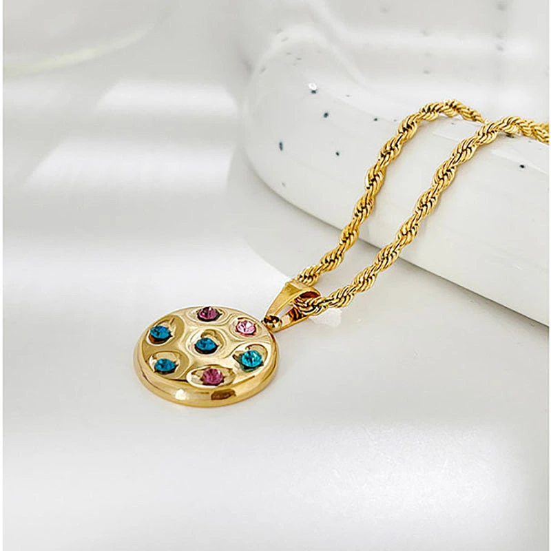 New Zircon Titanium Steel Vintage Necklace Women