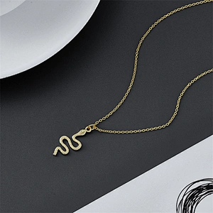 Personality Snake Pendant Choker Titanium Steel Necklace