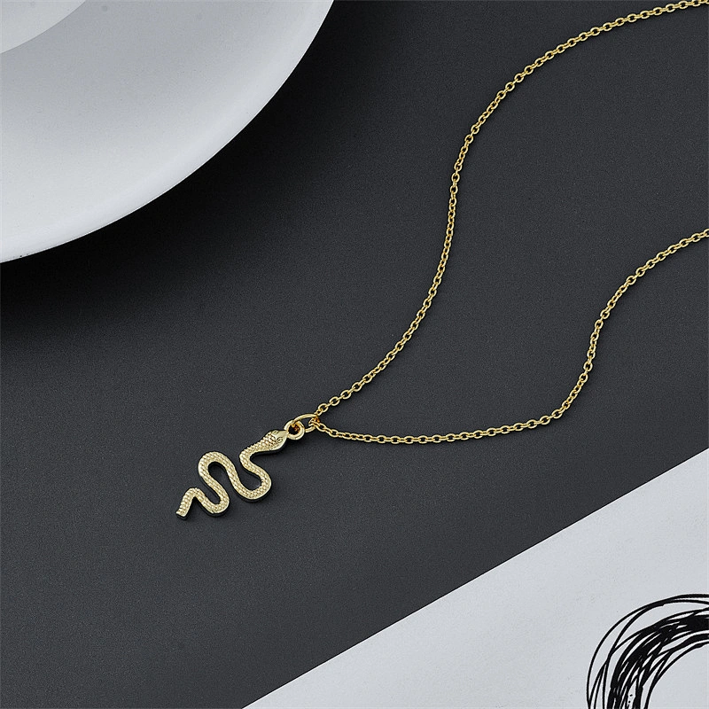 Personality Snake Pendant Choker Titanium Steel Necklace