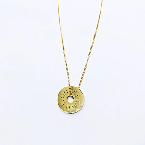 Gold Plated Steel Jewelry Chain Icon Pendant Necklace