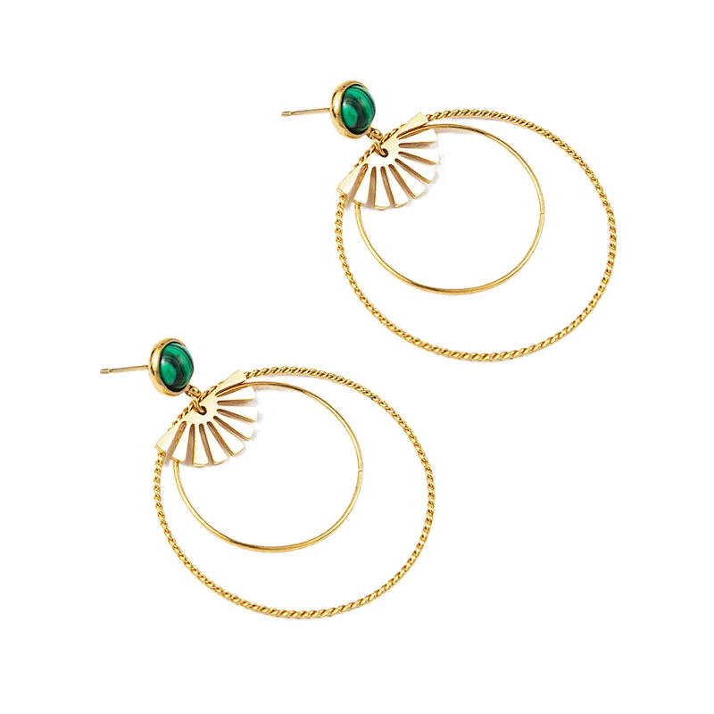 Nickel Free Double Rings Stainless Steel Earrings