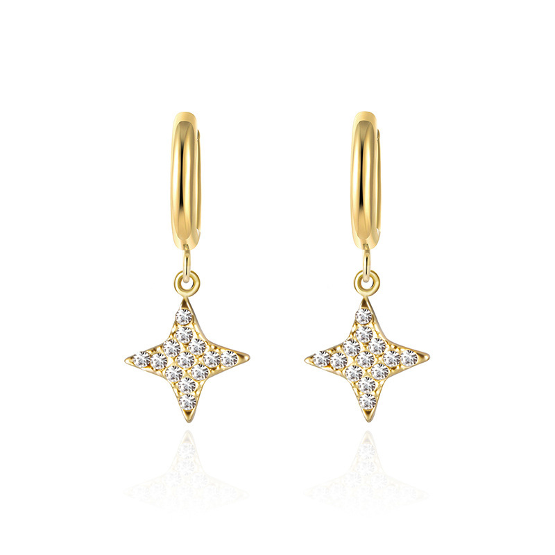 Stainless Steel Zircon Earrings Simple Steel Earrings Factory