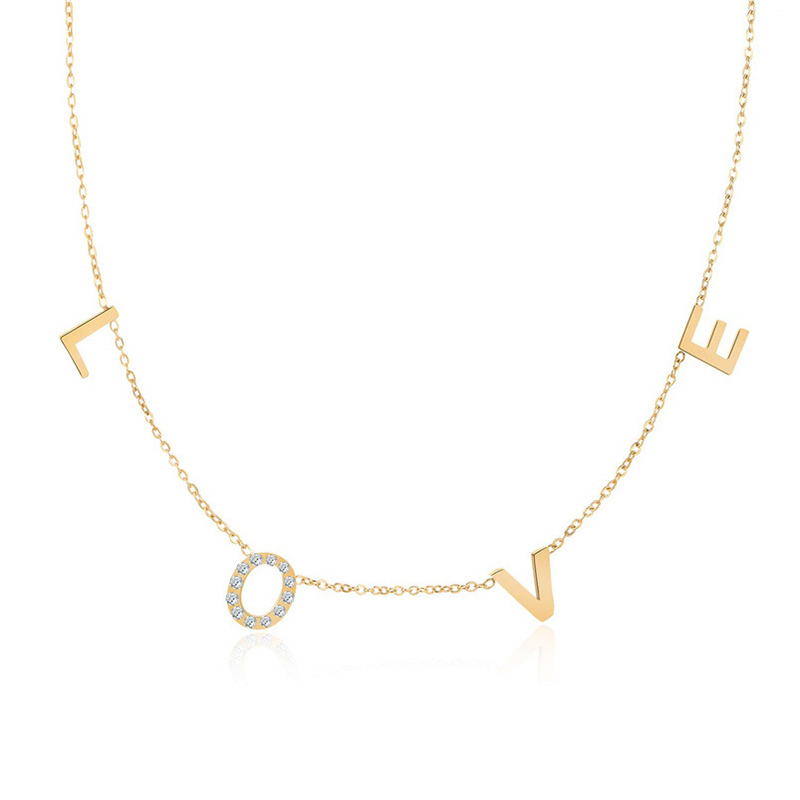 LOVE Letter Pendant Necklace Jewelry Manufacturers Wholesale