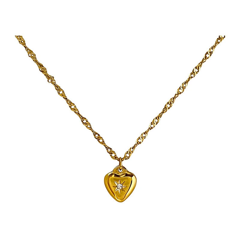 Vintage Personality Titanium Steel Heart Pendant Necklace