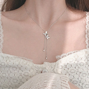 New Brass Chain Necklace Copper Plated Butterfly Chain Necklace