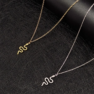 Personality Snake Pendant Choker Titanium Steel Necklace