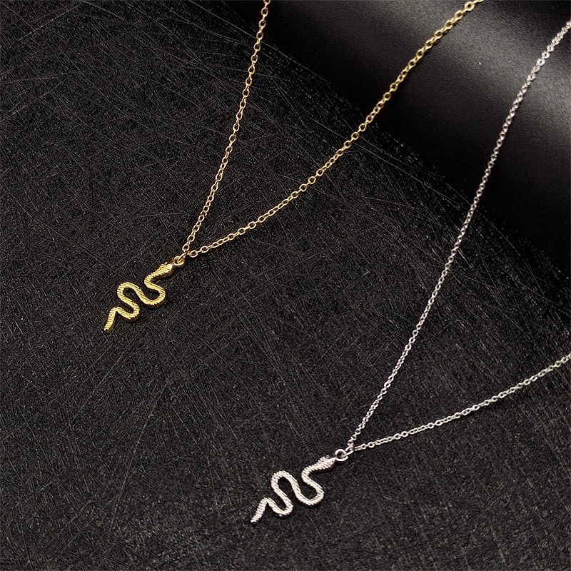 Personality Snake Pendant Choker Titanium Steel Necklace