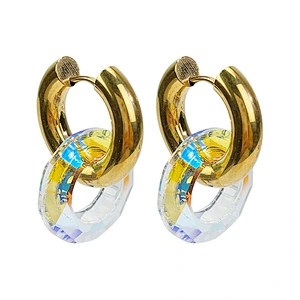 New Stained Glass Design Simple Personality Earrings