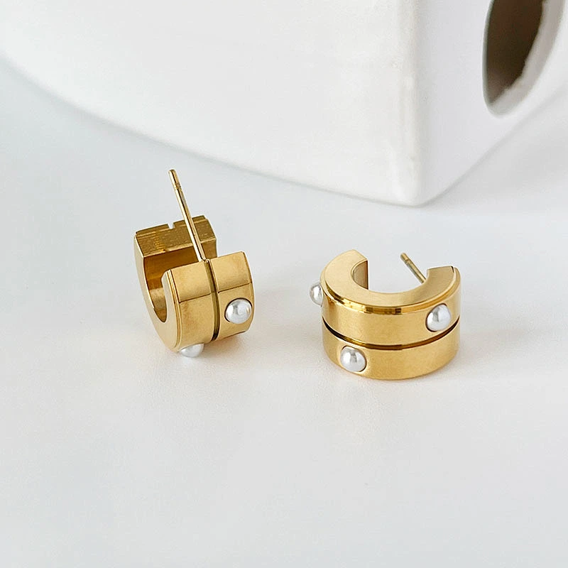 Stainless Steel Simple New Diamond Earrings