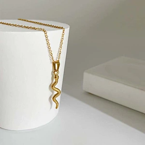 Stainless Steel 18K Snakelike Simple Fashion Necklace