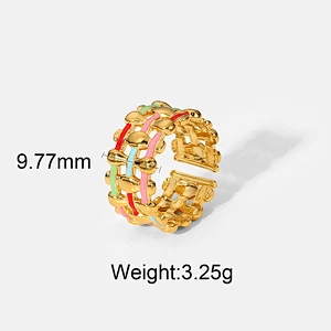 New Stainless Steel Rings Women Fashion Colorful Rings Ring Set