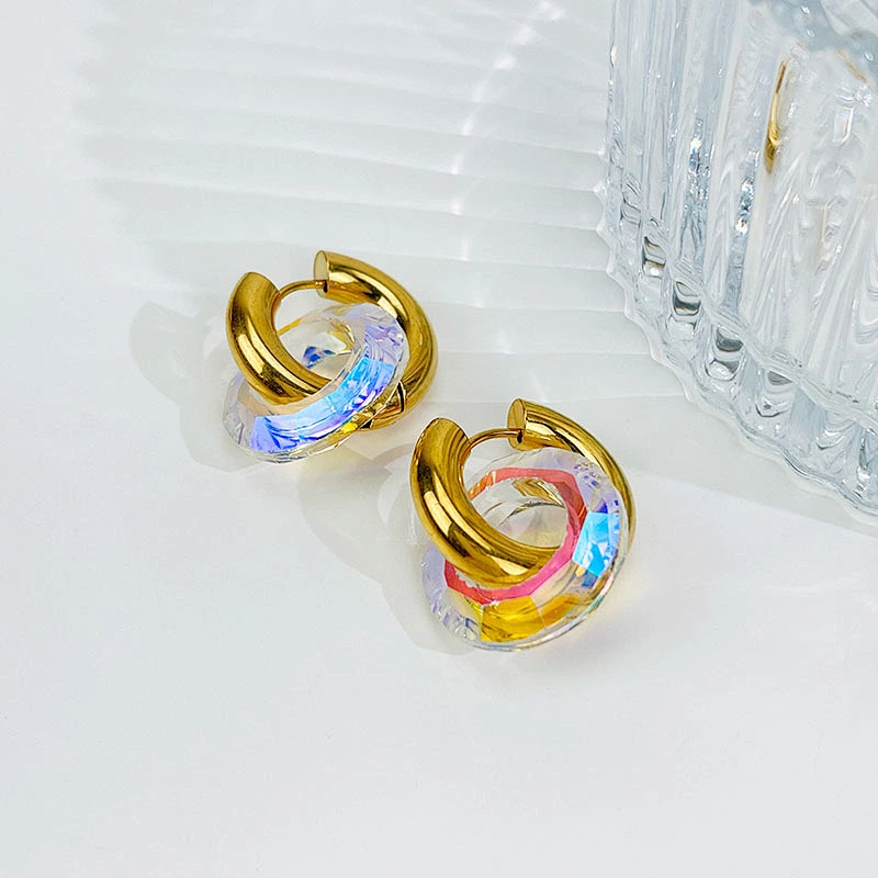 New Stained Glass Design Simple Personality Earrings