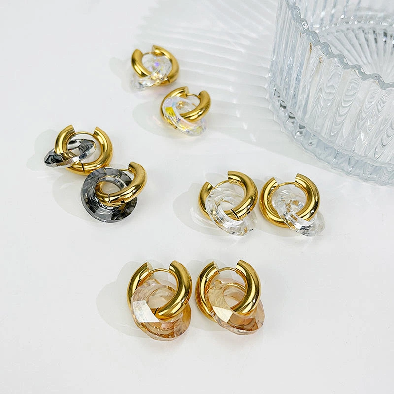 New Stained Glass Design Simple Personality Earrings