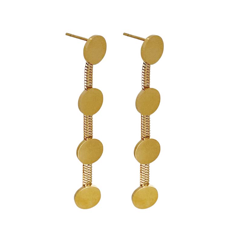 Stainless Steel Round Accessory Snake Chain Earrings