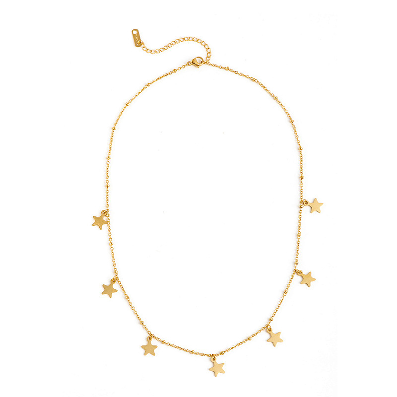 Star Pendant Titanium Steel Chain Choker Necklace
