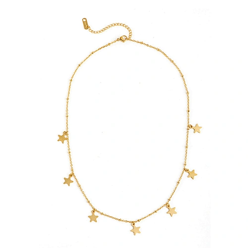 Star Pendant Titanium Steel Chain Choker Necklace