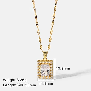 Fashion Stainless Steel Necklace Zircon Pendant Necklace