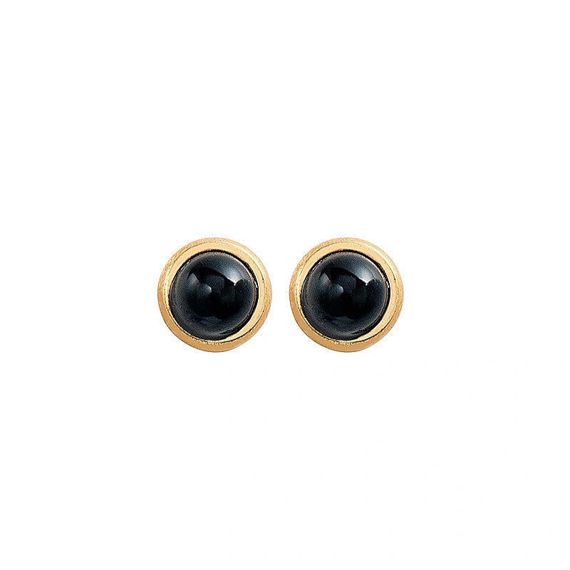 Stainless Steel Simple New Stone Stud Earrings