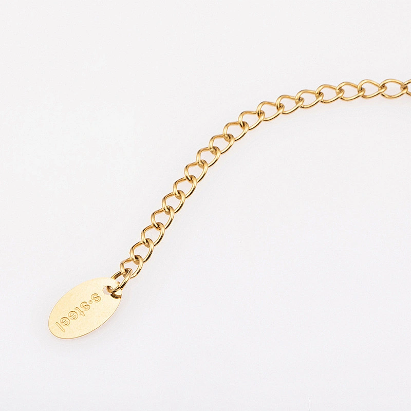 Letter I Do Necklace Stainless Steel Zircon Gold Plated Necklace