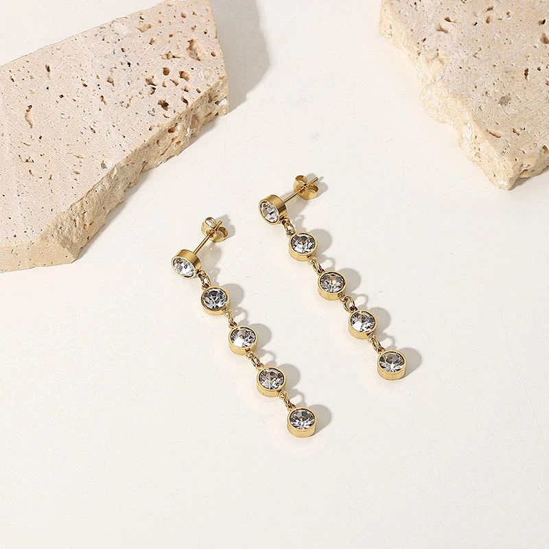 Fashion Zircon Drop Earrings Tassel Earrings