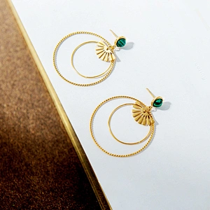 Nickel Free Double Rings Stainless Steel Earrings