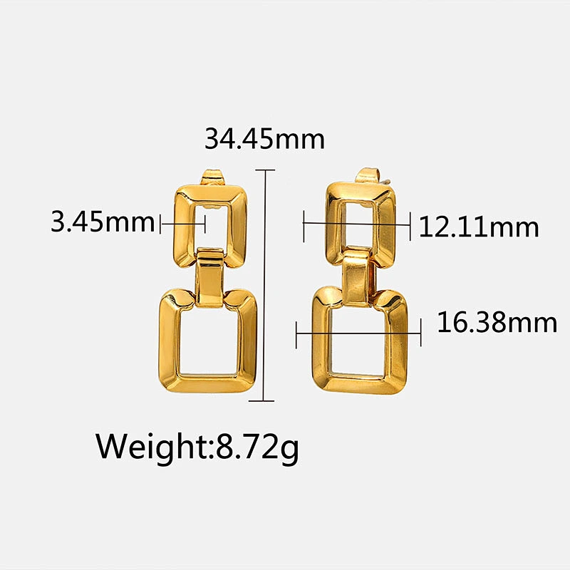 Creative Hollow Square Earrings Geometric Jewelry Women