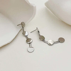 Stainless Steel Round Accessory Snake Chain Earrings