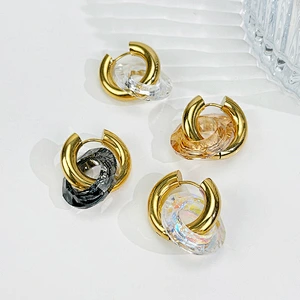 New Stained Glass Design Simple Personality Earrings