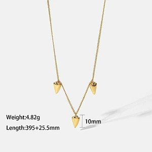 Simple Stainless Steel Gold Love Pendant Necklace Women