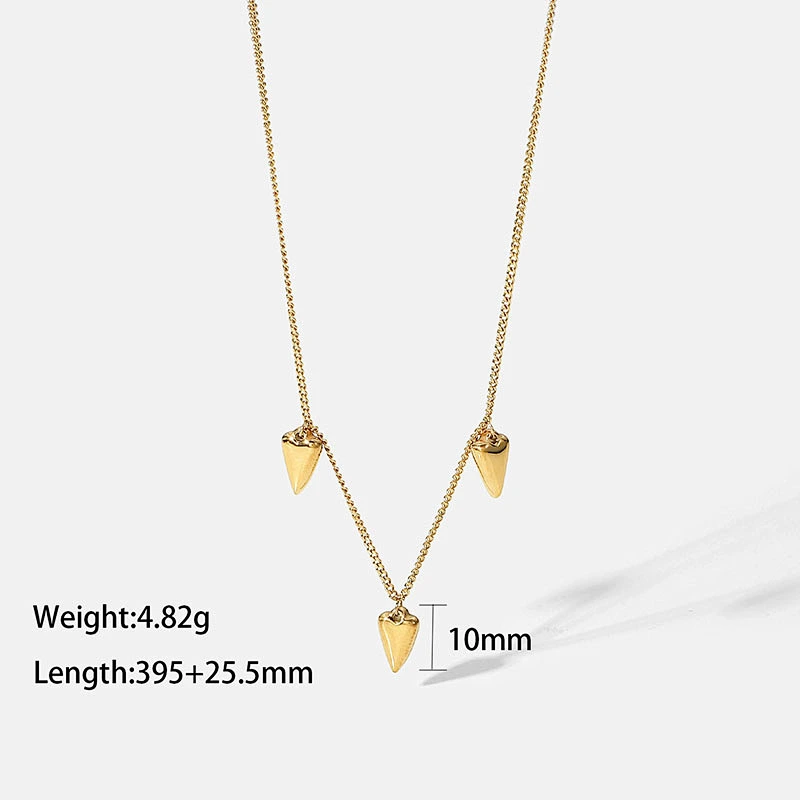 Simple Stainless Steel Gold Love Pendant Necklace Women