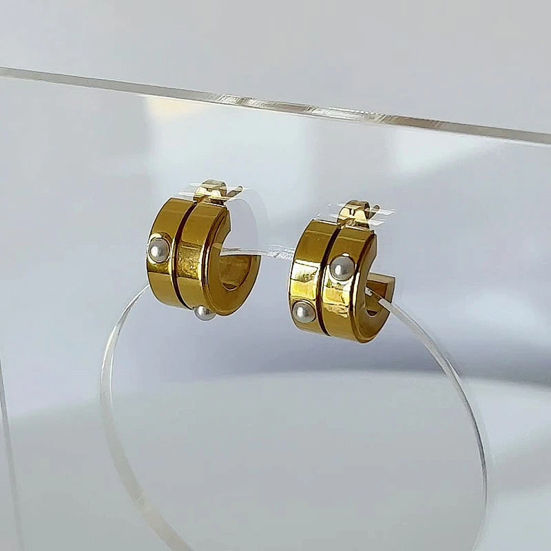 Stainless Steel Simple New Diamond Earrings