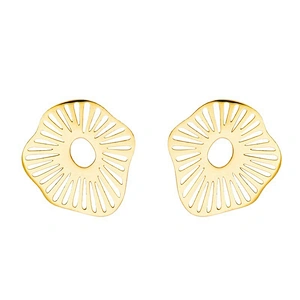 Simple Design Golden Hollow Earrings Nickel Free Stainless Steel