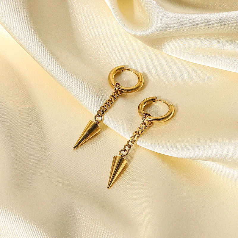 Fashion Titanium Steel Stud Earrings Pendant Earrings