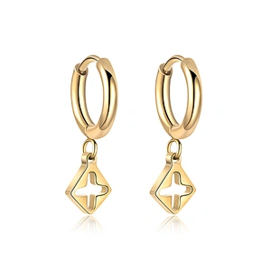Fashion Steel Hollow Cross Earrings Wholesale