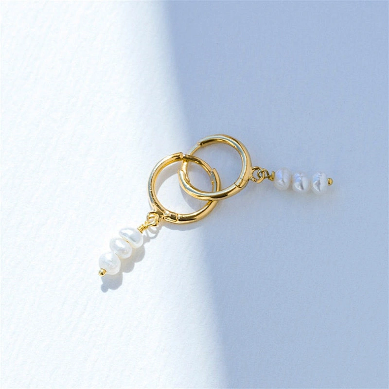 Romantic Perple Hoop Earrings Pearl Earrings For Girls Women