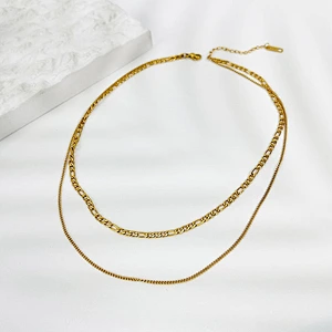 Fashion Simple Personality Double Chain Simple Necklace