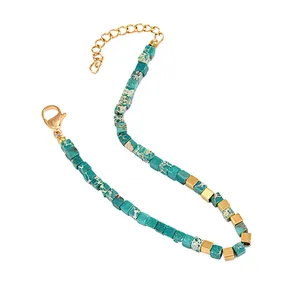 Green Natural Stone Bracelet Stainless Steel Bracelet