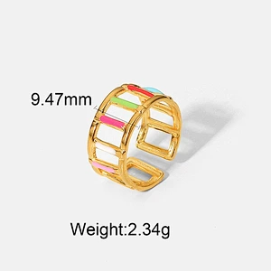 New Stainless Steel Rings Women Fashion Colorful Rings Ring Set