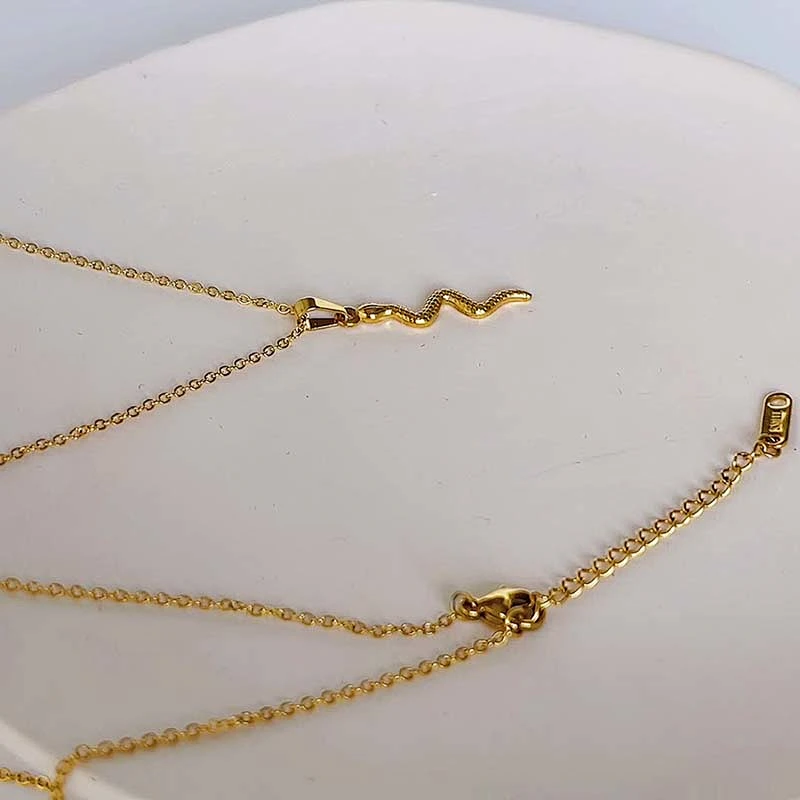Stainless Steel 18K Snakelike Simple Fashion Necklace