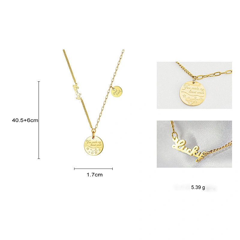 Korean Titanium Steel Necklace Fashion Letter Necklace