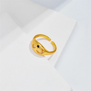 New Rings Star Moon Rings Zircon Open Rings