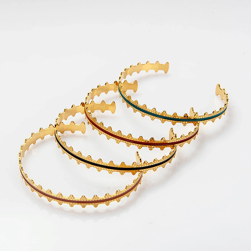 14K Gold Drip Oil Craft Vintage Bracelet Open Design Bracelet